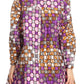 Sakkas Sol Womens Summer Swing Loose Dress African Print Roll up Sleeve Button