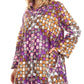 Sakkas Sol Womens Summer Swing Loose Dress African Print Roll up Sleeve Button