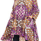 Sakkas Sol Womens Summer Swing Loose Dress African Print Roll up Sleeve Button
