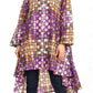 Sakkas Sol Womens Summer Swing Loose Dress African Print Roll up Sleeve Button