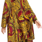 Sakkas Sol Womens Summer Swing Loose Dress African Print Roll up Sleeve Button