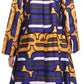 Sakkas Sol Womens Summer Swing Loose Dress African Print Roll up Sleeve Button
