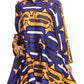 Sakkas Sol Womens Summer Swing Loose Dress African Print Roll up Sleeve Button