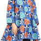 Sakkas Sol Womens Summer Swing Loose Dress African Print Roll up Sleeve Button