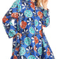 Sakkas Sol Womens Summer Swing Loose Dress African Print Roll up Sleeve Button