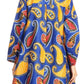 Sakkas Sol Womens Summer Swing Loose Dress African Print Roll up Sleeve Button