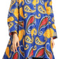 Sakkas Sol Womens Summer Swing Loose Dress African Print Roll up Sleeve Button