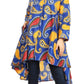 Sakkas Sol Womens Summer Swing Loose Dress African Print Roll up Sleeve Button