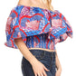 Sakkas Zola Women's Off Shoulder Pullover Blouse Top in African Ankara Wax Print