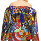 Sakkas Mela Women's Long Sleeve Peplum Off Shoulder Blouse Top in African Ankara