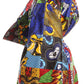 Sakkas Mela Women's Long Sleeve Peplum Off Shoulder Blouse Top in African Ankara