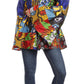 Sakkas Mela Women's Long Sleeve Peplum Off Shoulder Blouse Top in African Ankara