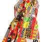 Sakkas Mela Women's Long Sleeve Peplum Off Shoulder Blouse Top in African Ankara