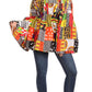 Sakkas Mela Women's Long Sleeve Peplum Off Shoulder Blouse Top in African Ankara