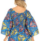 Sakkas Mela Women's Long Sleeve Peplum Off Shoulder Blouse Top in African Ankara