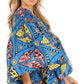 Sakkas Mela Women's Long Sleeve Peplum Off Shoulder Blouse Top in African Ankara