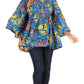 Sakkas Mela Women's Long Sleeve Peplum Off Shoulder Blouse Top in African Ankara