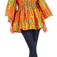 Sakkas Mela Women's Long Sleeve Peplum Off Shoulder Blouse Top in African Ankara