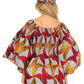 Sakkas Mela Women's Long Sleeve Peplum Off Shoulder Blouse Top in African Ankara