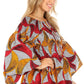 Sakkas Mela Women's Long Sleeve Peplum Off Shoulder Blouse Top in African Ankara