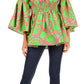 Sakkas Mela Women's Long Sleeve Peplum Off Shoulder Blouse Top in African Ankara