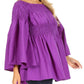Sakkas Mela Women's Long Sleeve Peplum Off Shoulder Blouse Top in African Ankara