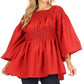 Sakkas Mela Women's Long Sleeve Peplum Off Shoulder Blouse Top in African Ankara