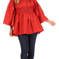 Sakkas Mela Women's Long Sleeve Peplum Off Shoulder Blouse Top in African Ankara