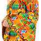 Sakkas Mela Women's Long Sleeve Peplum Off Shoulder Blouse Top in African Ankara