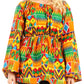 Sakkas Mela Women's Long Sleeve Peplum Off Shoulder Blouse Top in African Ankara