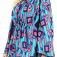 Sakkas Mela Women's Long Sleeve Peplum Off Shoulder Blouse Top in African Ankara