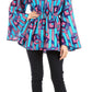 Sakkas Mela Women's Long Sleeve Peplum Off Shoulder Blouse Top in African Ankara