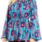 Sakkas Mela Women's Long Sleeve Peplum Off Shoulder Blouse Top in African Ankara