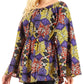 Sakkas Mela Women's Long Sleeve Peplum Off Shoulder Blouse Top in African Ankara