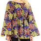 Sakkas Mela Women's Long Sleeve Peplum Off Shoulder Blouse Top in African Ankara