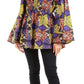 Sakkas Mela Women's Long Sleeve Peplum Off Shoulder Blouse Top in African Ankara