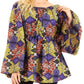 Sakkas Mela Women's Long Sleeve Peplum Off Shoulder Blouse Top in African Ankara