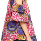 Sakkas Miranda Women's African Ankara Cold Shoulder Short Sleeve Flare Top Blouse