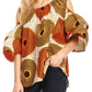 Sakkas Miranda Women's African Ankara Cold Shoulder Short Sleeve Flare Top Blouse