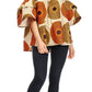 Sakkas Miranda Women's African Ankara Cold Shoulder Short Sleeve Flare Top Blouse