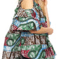 Sakkas Miranda Women's African Ankara Cold Shoulder Short Sleeve Flare Top Blouse