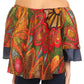 Sakkas Desta Off-shoulder Tent Top Blouse on Chambray and Wax African Ankara Print