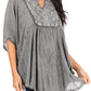 Sakkas  Amori V-Neck Embroidery Poncho Top / Cover Up