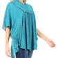 Sakkas  Amori V-Neck Embroidery Poncho Top / Cover Up