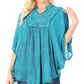 Sakkas  Amori V-Neck Embroidery Poncho Top / Cover Up