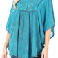 Sakkas  Amori V-Neck Embroidery Poncho Top / Cover Up