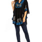 Sakkas  Amori V-Neck Embroidery Poncho Top / Cover Up