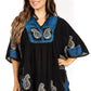 Sakkas  Amori V-Neck Embroidery Poncho Top / Cover Up