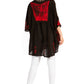 Sakkas  Amori V-Neck Embroidery Poncho Top / Cover Up
