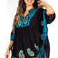 Sakkas  Amori V-Neck Embroidery Poncho Top / Cover Up